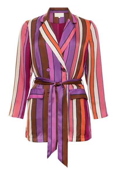 Carolina K Women's Terra Blazer In Stripes In Pink