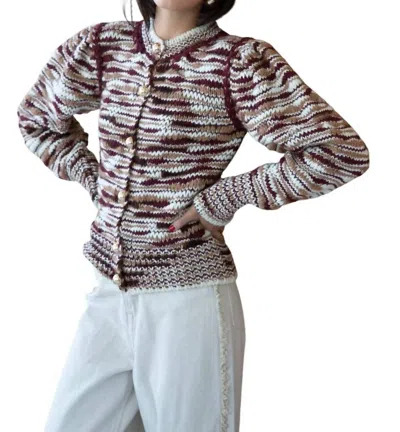 Carolina K Yasmine Cardigan In Brown Multi In Black