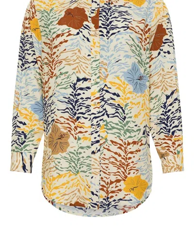 Carolina K Zahara Shirt In Floral Tiger Cream In Multi