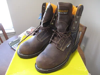 Pre-owned Carolina New,  Men's 8" Waterproof Composite Toe Logger Boots Sz 9 1/2 In Box In Brown