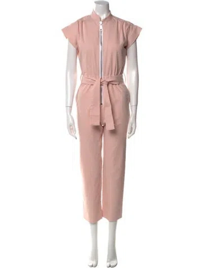 Pre-owned Carolina Ritzler Mock Neck Jumpsuit In Pink