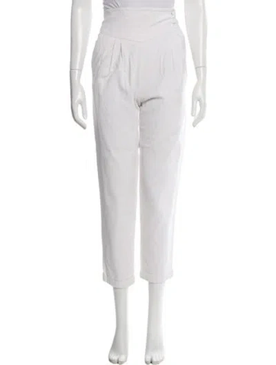 Pre-owned Carolina Ritzler Straight Leg Pants In White
