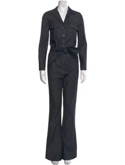 Pre-owned Carolina Ritzler V-neck Jumpsuit In Blue