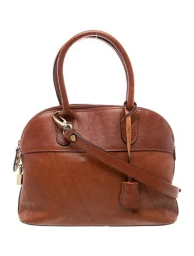 Pre-owned Carolina Santo Domingo Leather Top Handle Bag In Brown