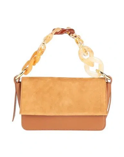 Carolina Santo Domingo Woman Handbag Camel Size - Calfskin In Beige