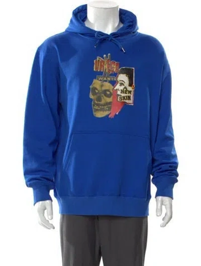 Pre-owned Carolina Sarria Graphic Print Crew Neck Hoodie In Blue