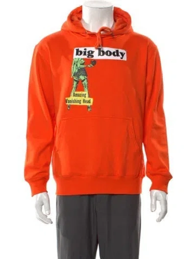 Pre-owned Carolina Sarria Graphic Print Crew Neck Hoodie In Orange