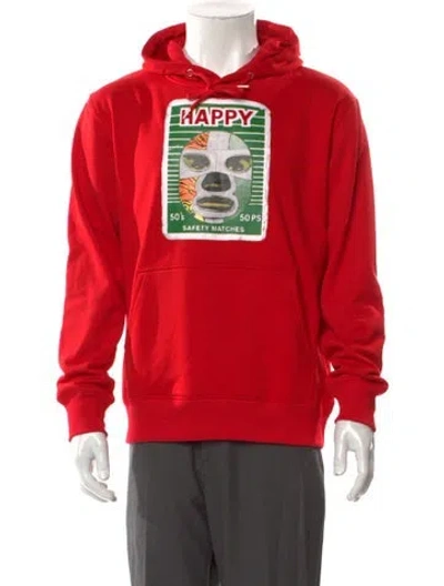 Pre-owned Carolina Sarria Graphic Print Crew Neck Hoodie In Red