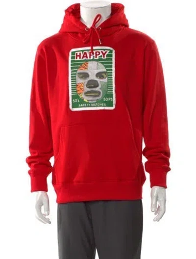Pre-owned Carolina Sarria Graphic Print Crew Neck Hoodie In Red
