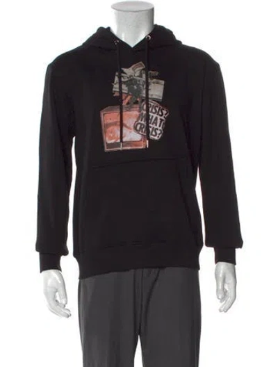 Pre-owned Carolina Sarria V-neck Long Sleeve Hoodie In Black