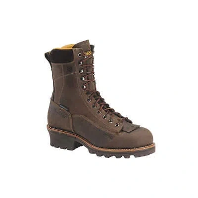 Pre-owned Carolina Shoe Ca7522 Logger Boot,d,9,brown,pr 34vy50