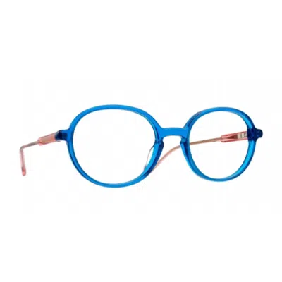 Caroline Abram 70 Oval Translucent Blue Sunglasses