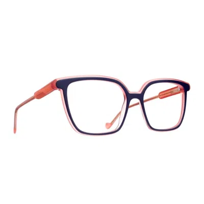 Caroline Abram Blue Hymne Square Acetate Sunglasses In Gold