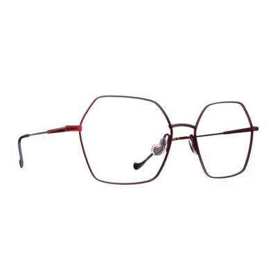 Caroline Abram Caroline Veronese 330 Pourpre/ Rouge Glasses In Transparent