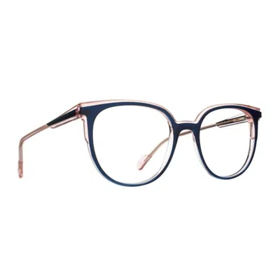 Caroline Abram Deep Blue Finess Phantos Acetate Sunglasses In Black