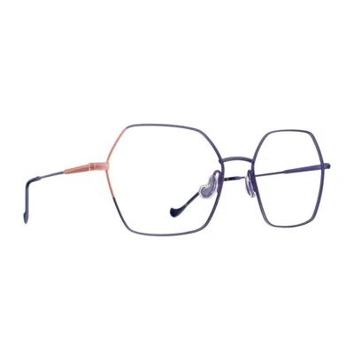 Caroline Abram Geometric Optical Frame With Blue In Purple