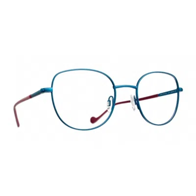 Caroline Abram Mini Volga Delicate Oval Eyeglasses In Blue