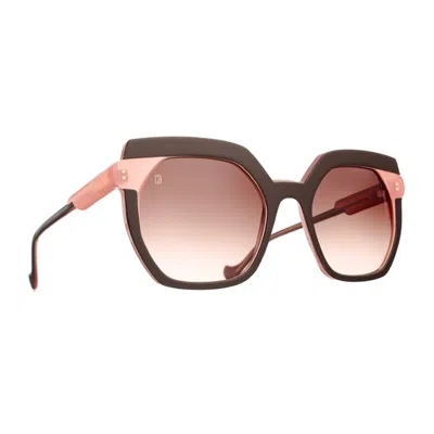 Caroline Abram Niva 793 Vert/ Rose Sunglasses In Brown