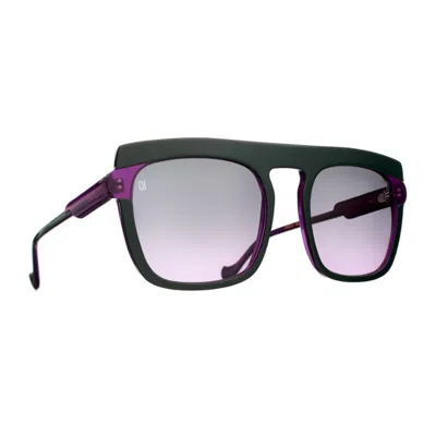 Caroline Abram Noelia 792 Vert/ Pourpre Foncé Sunglasses In Black