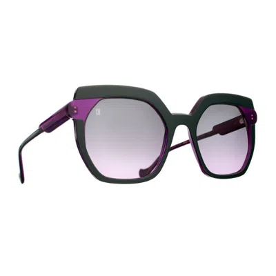 Caroline Abram Oversized Square Acetate Sunglasses With Gradient Lenses In Black