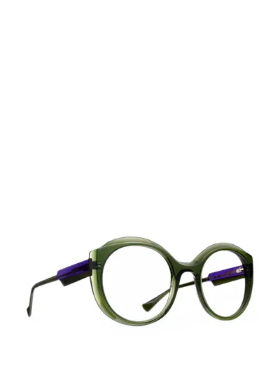 Caroline Abram Paola Round-frame Glasses In 그린