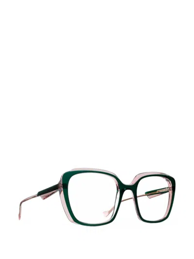 Caroline Abram Pauline Square-frame Glasses In Green