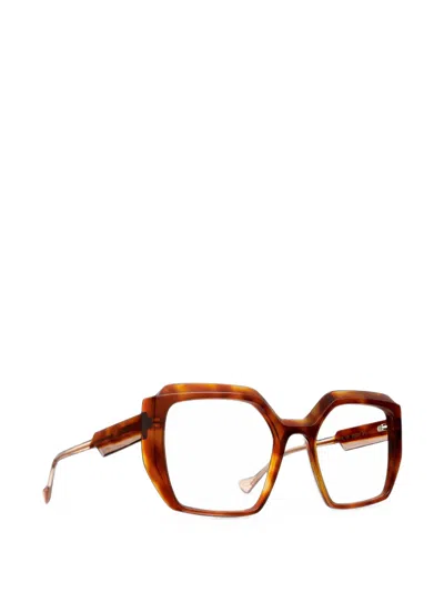 Caroline Abram Peggy Geometric-frame Glasses In 브라운