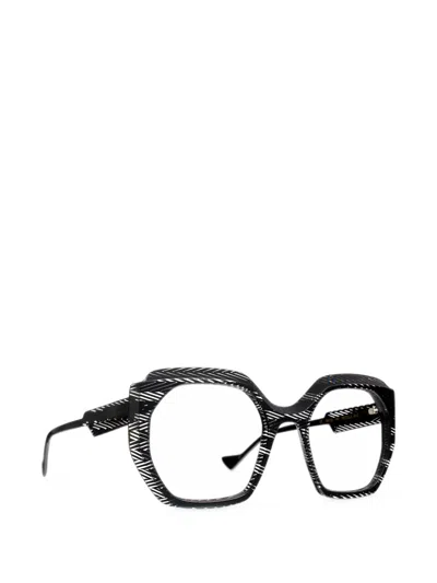 Caroline Abram Petula Geometric-frame Glasses In Black