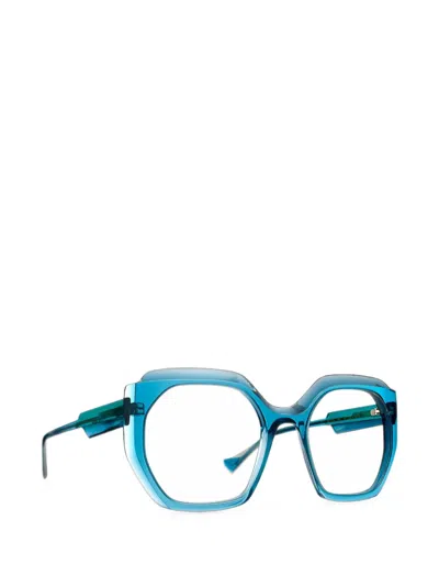 Caroline Abram Petula Geometric-frame Glasses In Blue