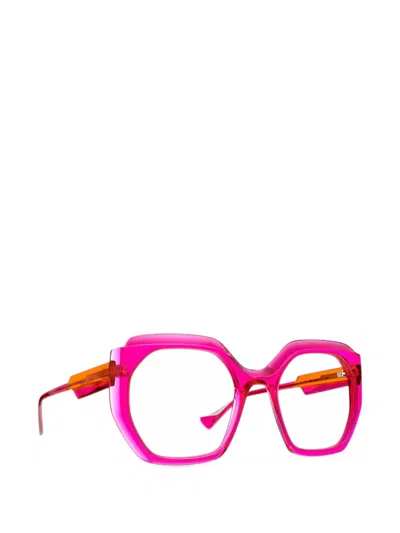 Caroline Abram Petula Geometric-frame Glasses In Pink