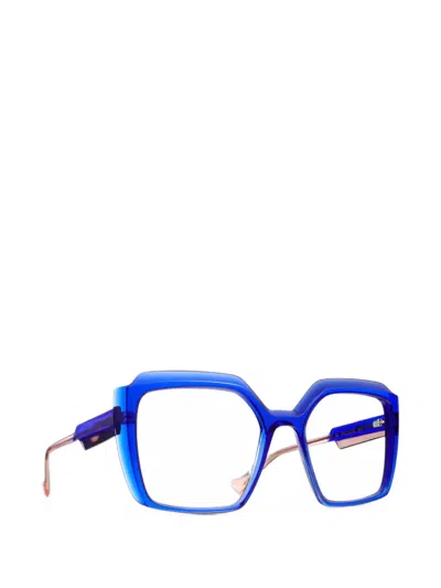 Caroline Abram Philomene Geometric-frame Glasses In Blue