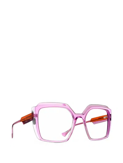 Caroline Abram Philomene Geometric-frame Glasses In Pink
