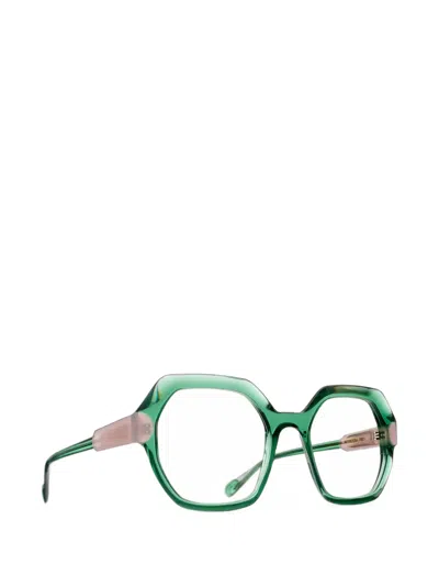 Caroline Abram Rebecca Geometric-frame Glasses In Green