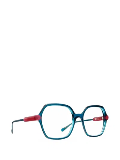 Caroline Abram Rosen Geometric-frame Glasses In Blue