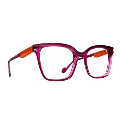 Caroline Abram Square Optical Frames With Purple Acetate In Pink
