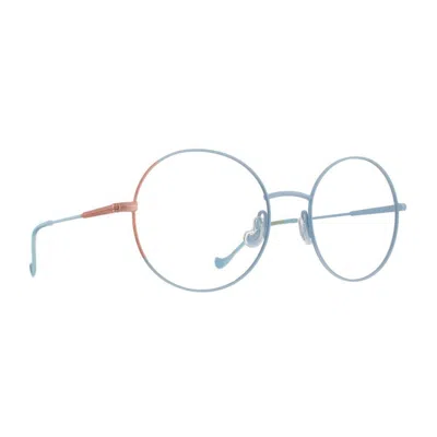 Caroline Abram Venusia Turquoise Optical Frame With Peach-pink Accents In Blue