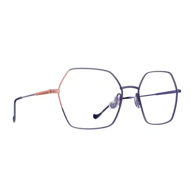 Caroline Abram Veronese 327 Bleu/ Prune Glasses In Blue