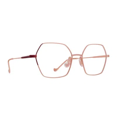Caroline Abram Vikyta Geometric Optical Frames With Faceted Lines In Red
