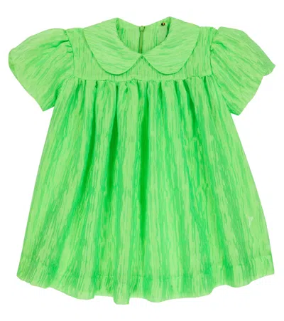 Caroline Bosmans Kids' Kleid 4016 Aus Taft In Neon Green