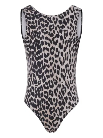 Caroline Bosmans Kids' Animal-print Swimsuit In Neutrals