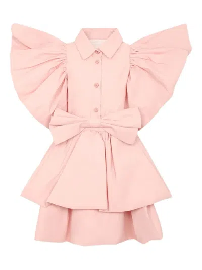Caroline Bosmans Bow-detail Dress In 粉色