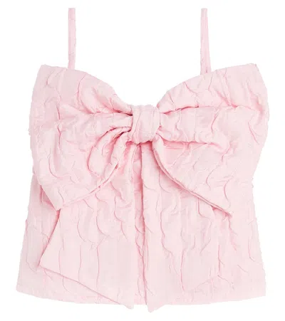 Caroline Bosmans Kids' Bow-detail Top In Pink