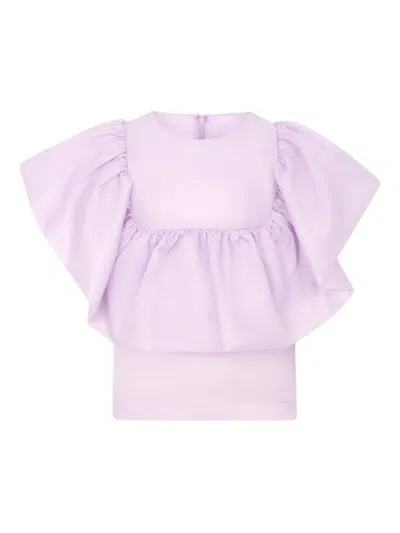 Caroline Bosmans Kids' Ruffle-detailing Blouse In Purple