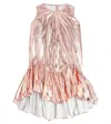 Caroline Bosmans Ruffled Lamé Dress In Blush
