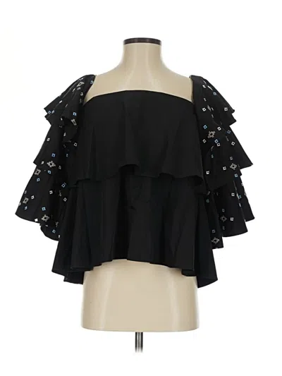 Pre-owned Caroline Constas 3/4 Sleeve Blouse In Black