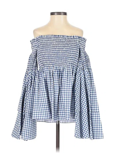 Pre-owned Caroline Constas 3/4 Sleeve Blouse In Blue