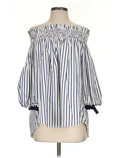 Pre-owned Caroline Constas 3/4 Sleeve Blouse In Blue
