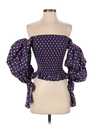 Pre-owned Caroline Constas 3/4 Sleeve Blouse In Pink