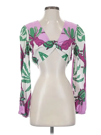 Pre-owned Caroline Constas 3/4 Sleeve T-shirt In Purple