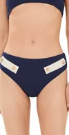 Caroline Constas Alva Bikini Bottoms Navy Ivory Combo In Navy Ivory Combo
